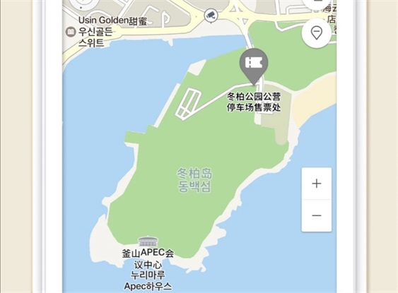 韩国釜山冬柏岛地图